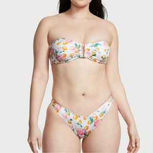 Victoria Secret Lemon Print Bikini Bandeau Set